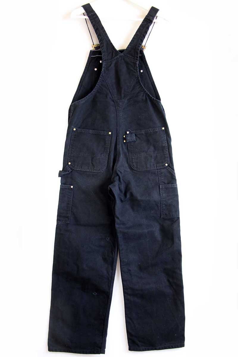 carharttカーハート ダブルニー ダック地 オーバーオール 黒 W32 L30【中古】