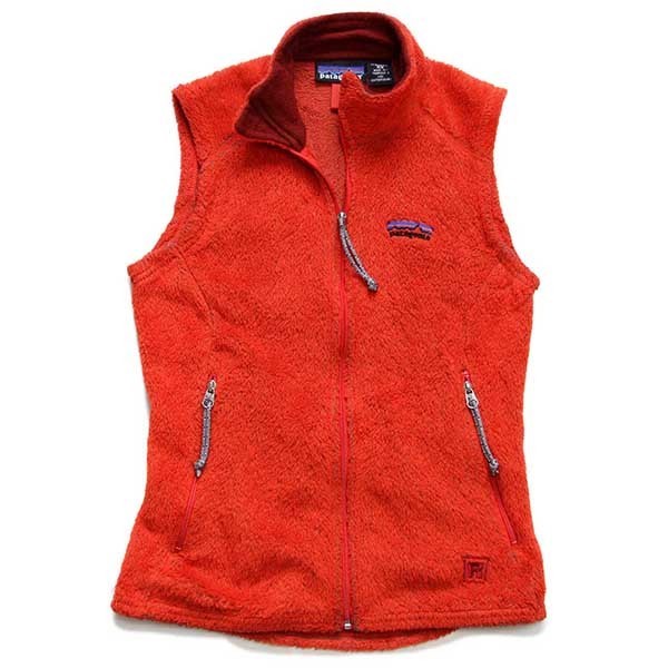 00s USA製 patagoniaパタゴニア R2 POLARTEC フリースベスト パーシモン W-XS【中古】