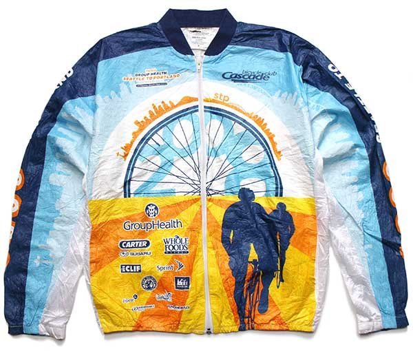 SALE★00s LESLIE JORDAN bicycle club Cascade WHOLE FOODS SUBARU REI ペーパージャケット S【中古】