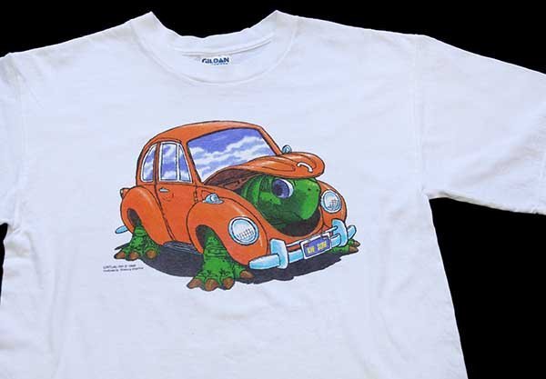 90s フォルクスワーゲン タイプ1 ビートル カメ コットンTシャツ 白 L