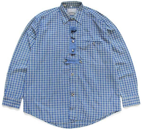 GENIUS Country house style チェック チロリアン コットンシャツ 41/42 【中古】