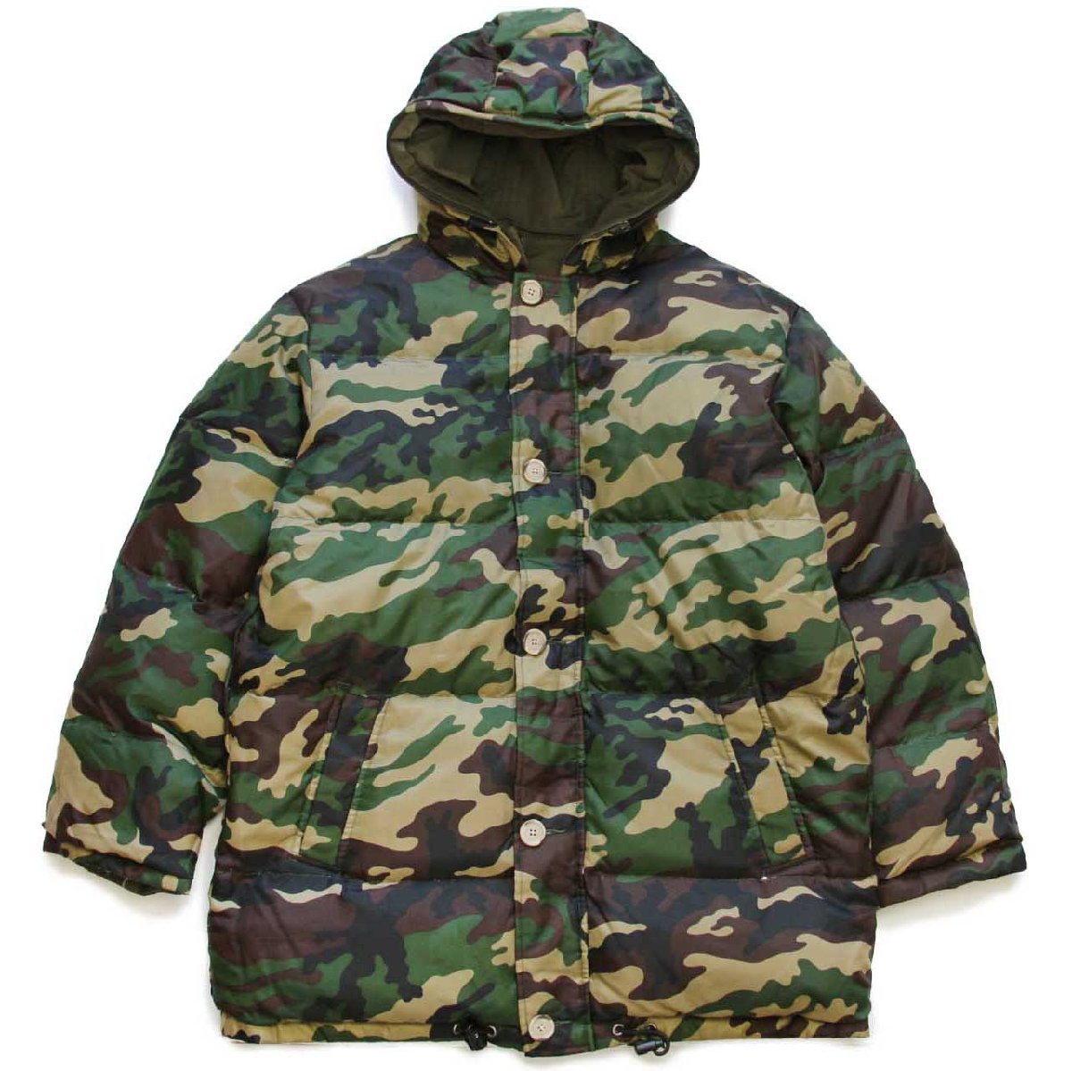 00s WOOLRICH JOHN RICH&BROS ウールリッチ 迷彩×オリーブ リバーシブル アークティックパーカー ダウンコート KIDS14★B-9タイプ 