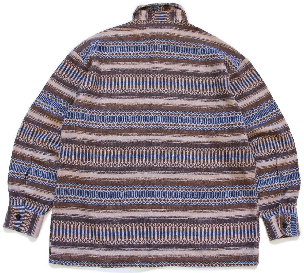 90s CLUB D'AMINGO ラグ柄 織り柄 コットン ネルシャツ M 【中古】