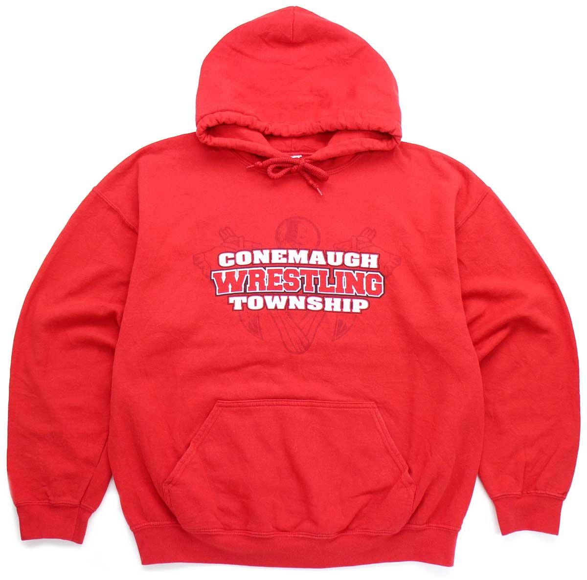 CONEMAUGH WRESTLING TOWNSHIP スウェットパーカー 赤 L 【中古】