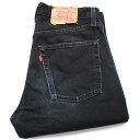 90s ポーランド製 Levi'sリーバイス 521 ダメージ ブラック デニムパンツ w33 L32★SDP2583 ユーロ 