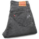 00s USA製 Levi'sリーバイス 505 ペンキ飛び ダメージ ブラック デニムパンツ w34 L32★SDP2569