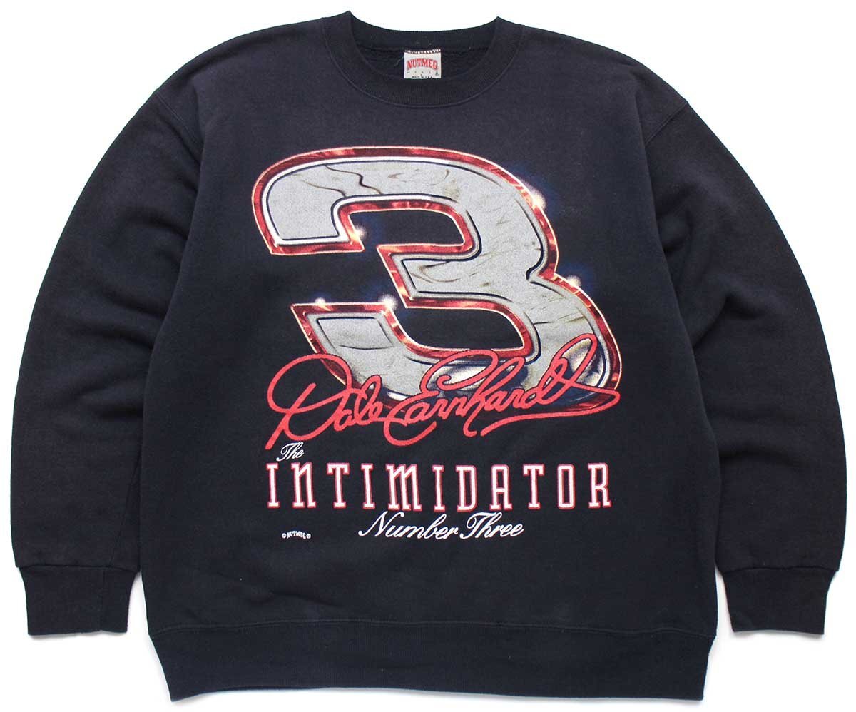 90s USA製 NASCAR Dale Earnhardt INTIMIDATOR 3 スウェット 黒 フェード L