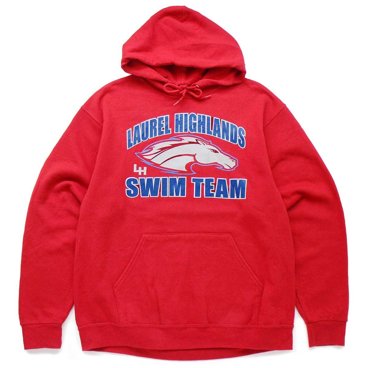 00s LAUREL HIGHLANDS SWIM TEAM スウェットパーカー 赤 L