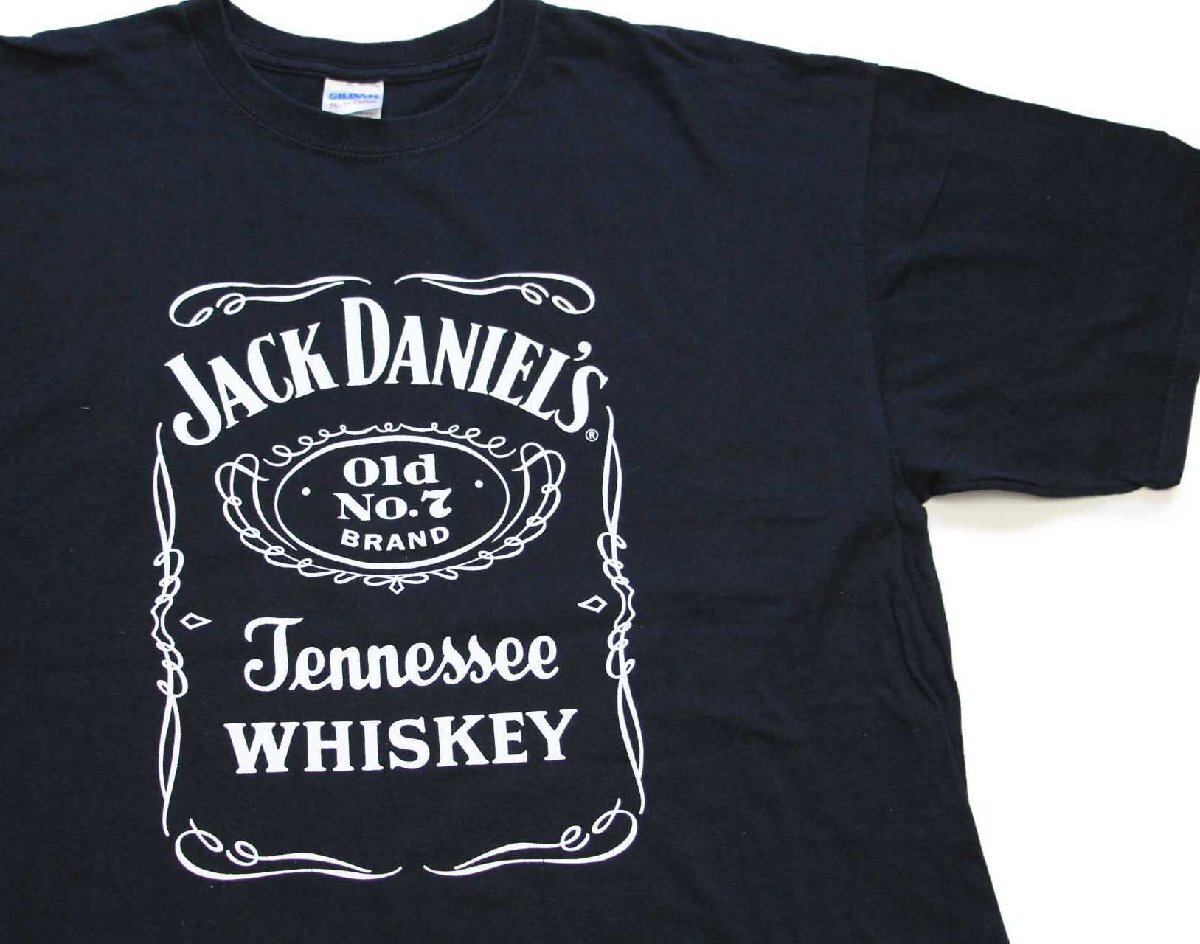 JACK DANIEL'S ジャックダニエル OLD No.7 ロゴ コットンTシャツ 黒 XL【中古】