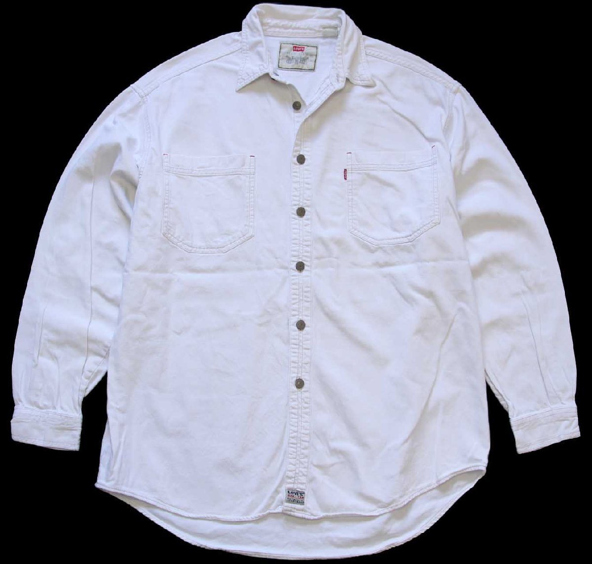 90s Levi'sリーバイス カラーデニムシャツ 生成り L【中古】