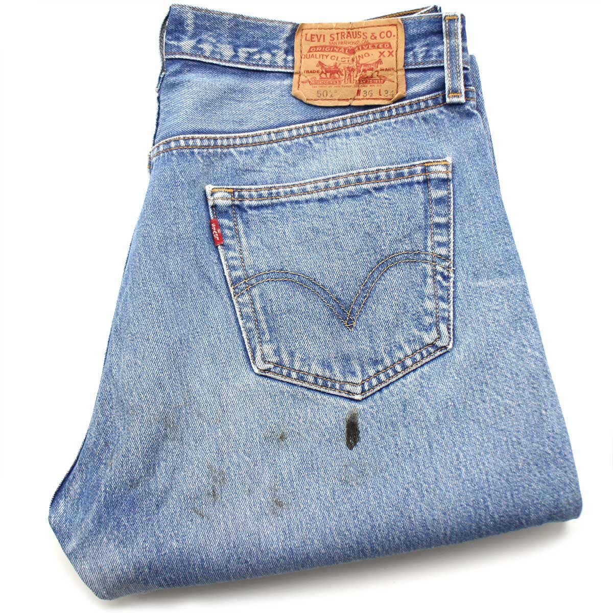 メキシコ製 Levi'sリーバイス 501 デニムパンツ ヒゲ W36 L34★SDP2793【中古】