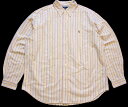 90s ラルフローレン CLASSIC FIT マルチストライプ ボタンダウン オックスフォード コットンシャツ XL【中古】