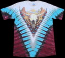 90s USA製 LIQUID BLUE カウスカル イーグル スネーク アート 両面プリント タイダイ染め コットンTシャツ L【中古】