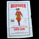 ビンテージ 英国製 BEEFEATER LONDON DISTILLED DRY GIN 染み込みプリント コットン タペストリー★ユーロ 【中古】