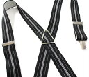 CAS GERMANY ストライプ クリップ式 サスペンダー ブラック★69【中古】