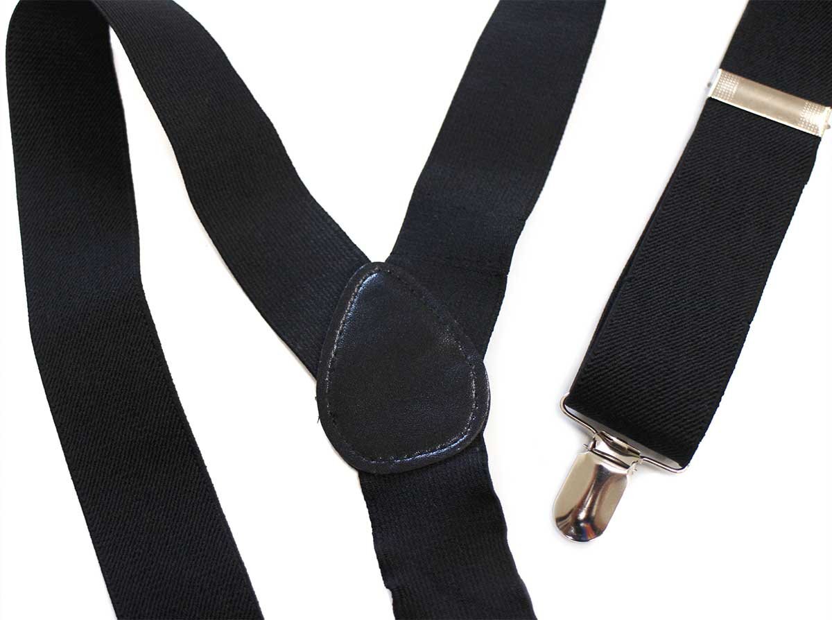UNKNOWN 無地 クリップ式 サスペンダー ブラック★02 【中古】