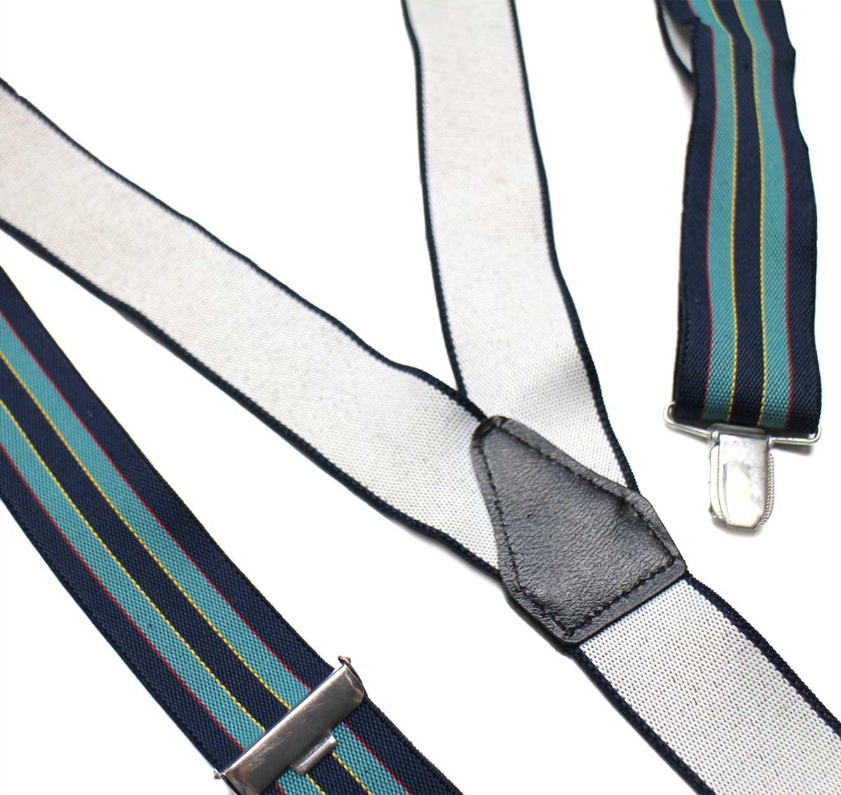 PCT GERMANY マルチストライプ クリップ式 サスペンダー★60 【中古】