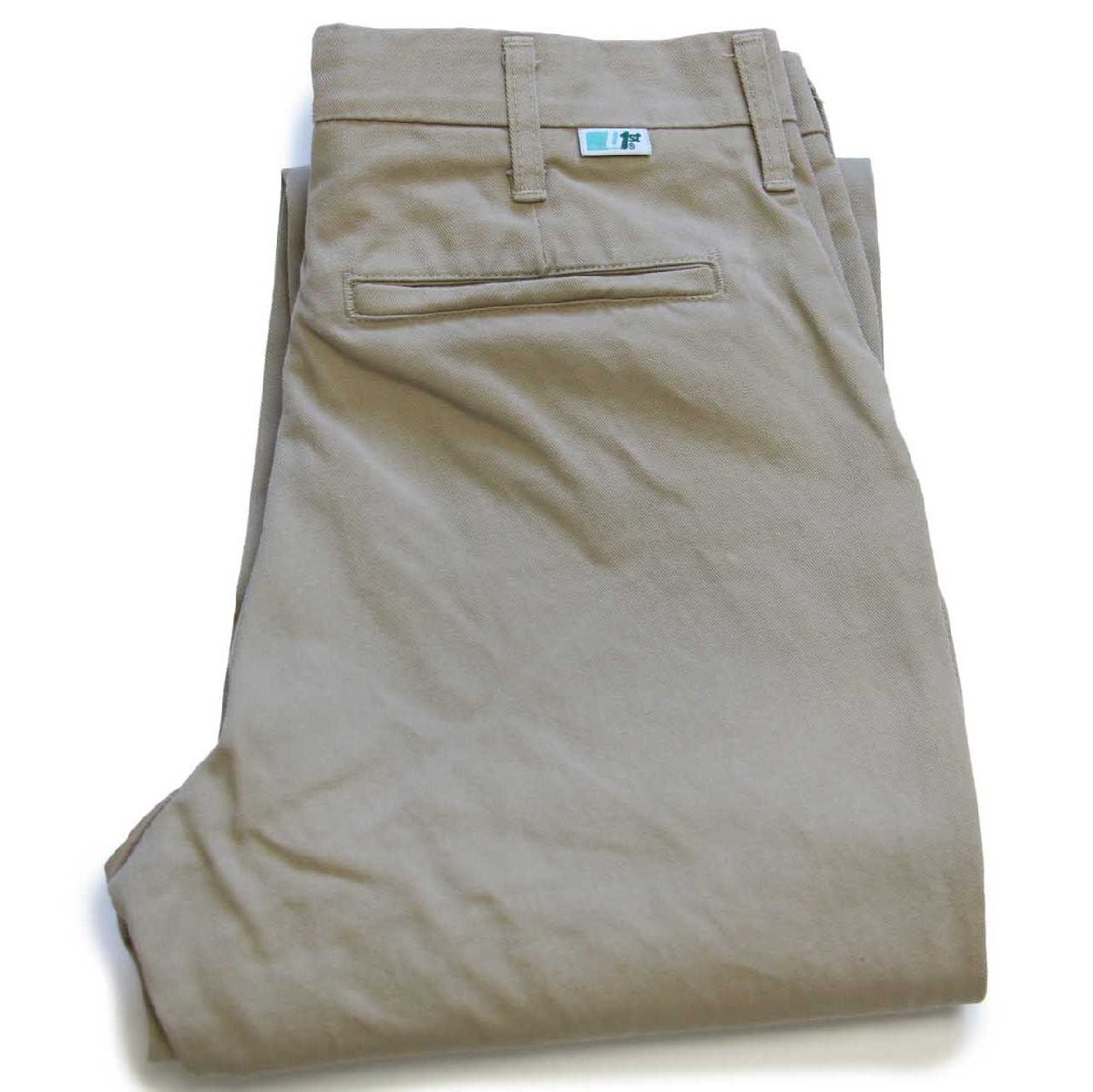 80s USA製 UniFirst Corporation コットンツイル ワークパンツ カーキ w32 L32★ビンテージ オールド トラウザーズ チノパン U1st 【中古】