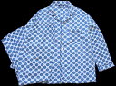 デッドストック★80s VanCort 総柄 プリントネル オープンカラー パジャマ シャツ&パンツ セット C 【中古】