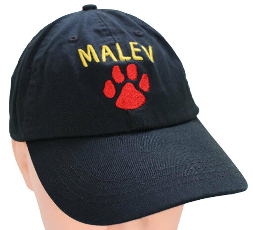 MALEV 足型 刺繍 コットンキャップ 黒【中古】 MALEV 足型 刺繍 コットンキャップ 黒【中古】