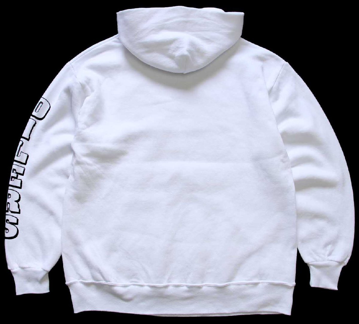 00s USA製 PEARLAND OILERS Seniors 99 胸&袖プリント スウェットパーカー 白 L【中古】