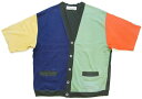 90s イタリア製 RAP THE FLOWER クレイジーパターン 半袖 コットン カットソー カーディガン XL【中古】