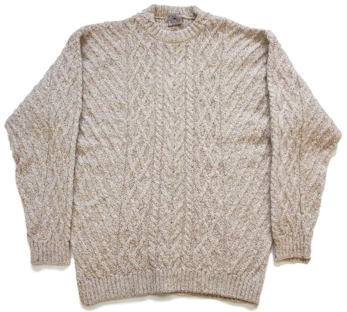 英国製 Marc O'Polo ケーブル編み ウール×アルパカニット セーター グレーベージュ L【中古】