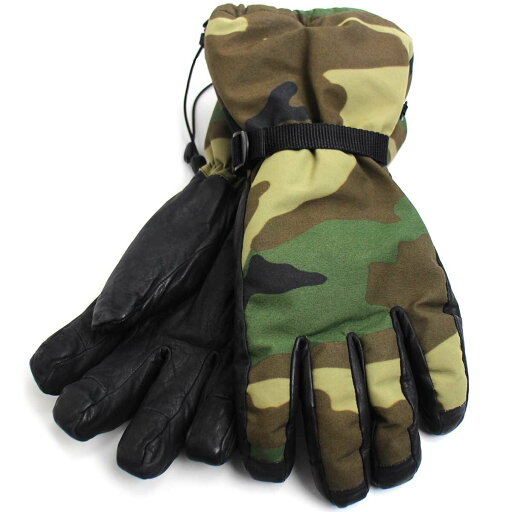イタリア軍 ウッドランドカモ フリースライナー ナイロン×レザー グローブ 10.5★手袋【中古】 イタリア軍 ウッドランドカモ フリースライナー ナイロン×レザー グローブ 10.5★手袋【中古】