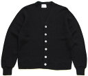 70s UNKNOWN 無地 パール編み アクリルニット カーディガン 黒【中古】