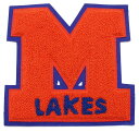 デッドストック★M LAKES レタードパッチ オレンジ×青★ワッペン【中古】