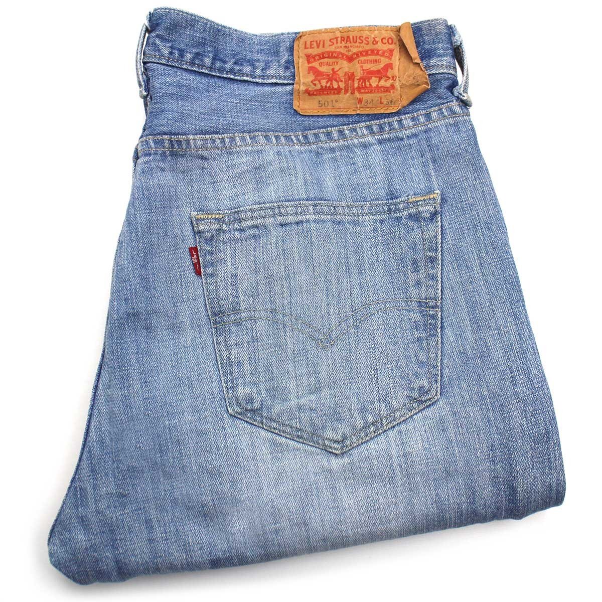 メキシコ製 Levi'sリーバイス 501 USED加工 デニムパンツ w34★SDP3305【中古】