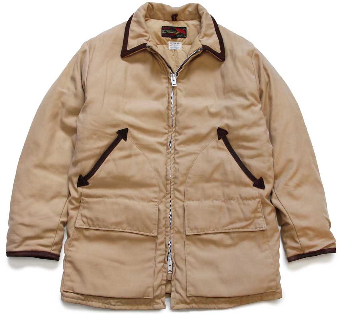 70s USA製 10-X ハンティング ダウンコート 薄茶 M【中古】