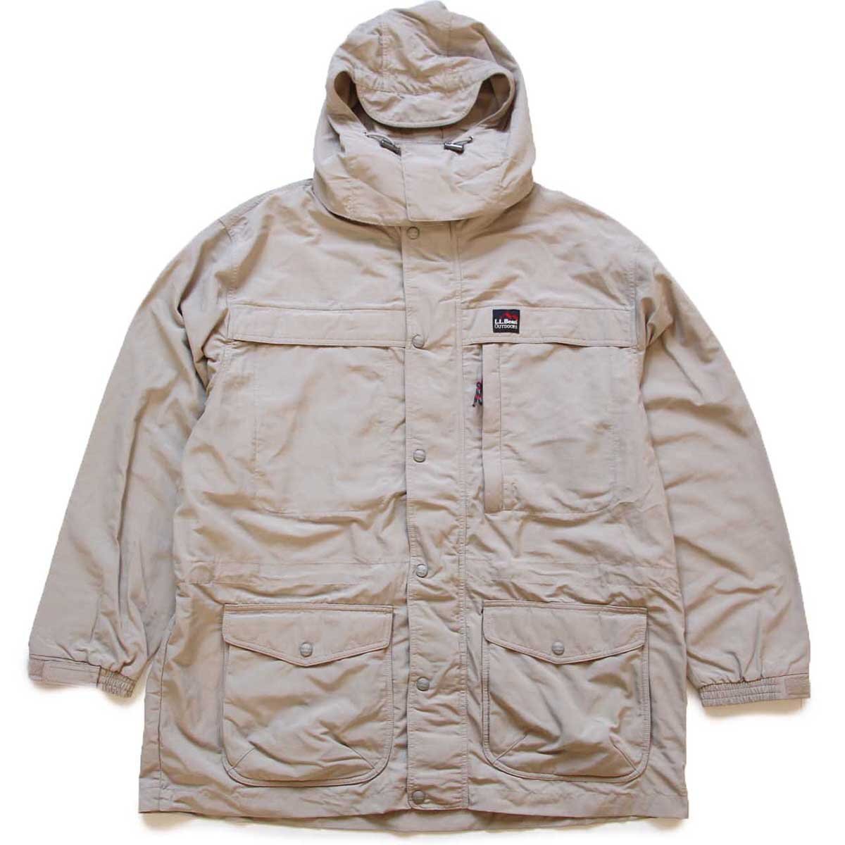 00s L.L.Bean ナイロン マウンテンパーカー グレーベージュ XL【中古】