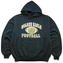 90s メキシコ製 RUSSELLラッセル GOLDEN EAGLE FOOTBALL アメフト スウェットパーカー 黒 XXL★特大 フーディー 【中古】