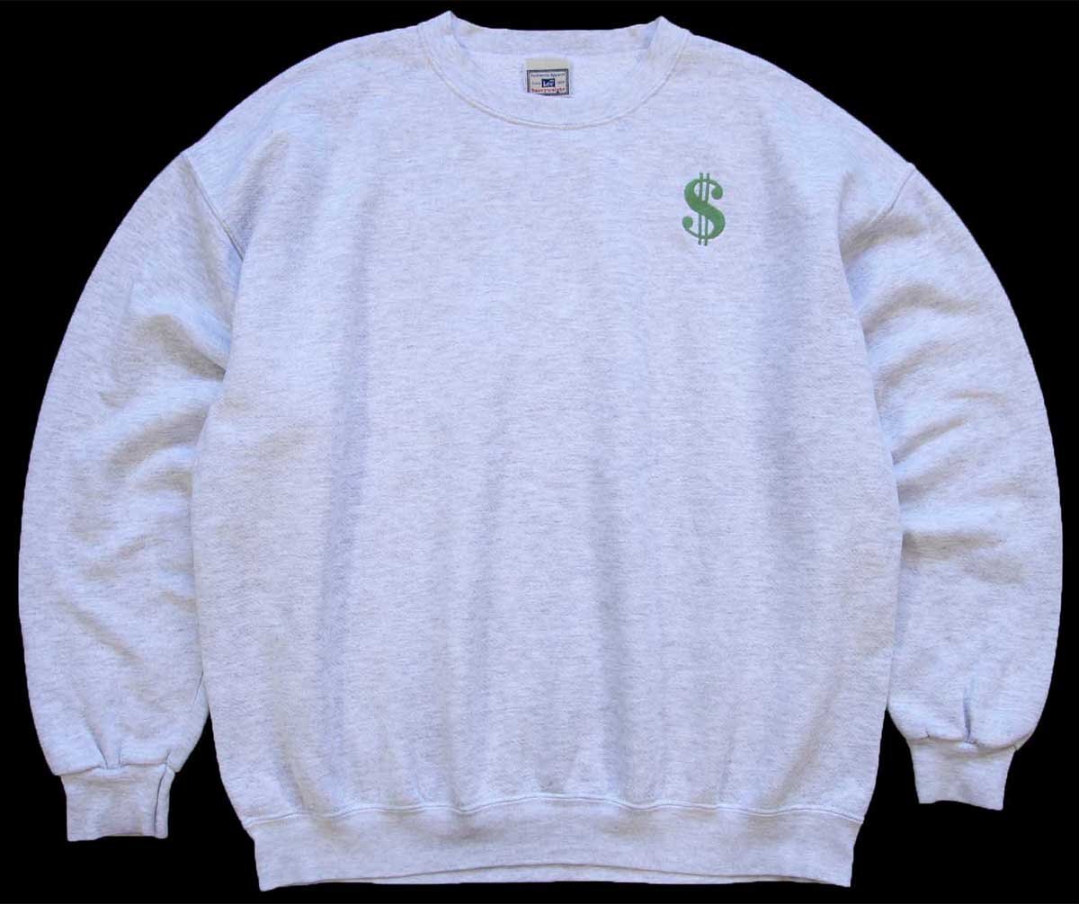 00s Leeリー $ ドルマーク 刺繍 スウェット 杢ライトグレー【中古】