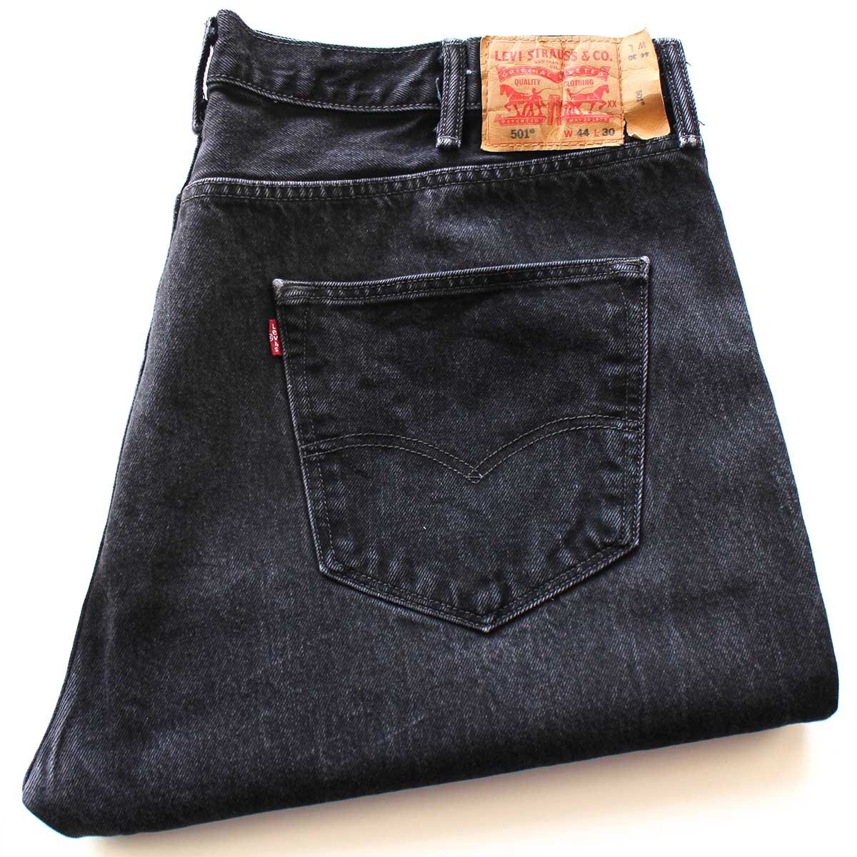 Levi'sリーバイス 501 ブラック デニムパンツ w44 L30★SDP3751 特大【中古】