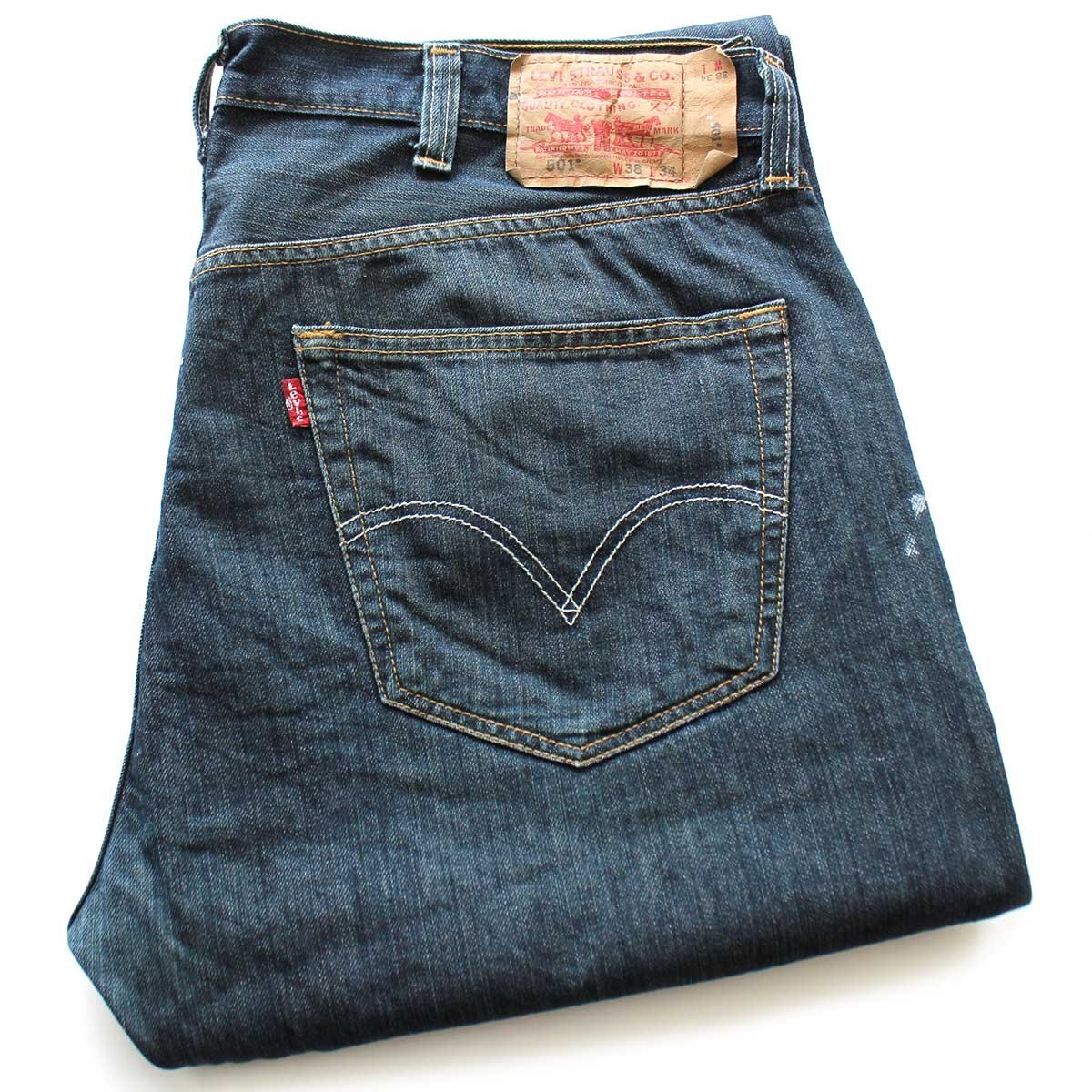 メキシコ製 Levi'sリーバイス 501 ペンキ飛び デニムパンツ w38 L34★SDP3853【中古】