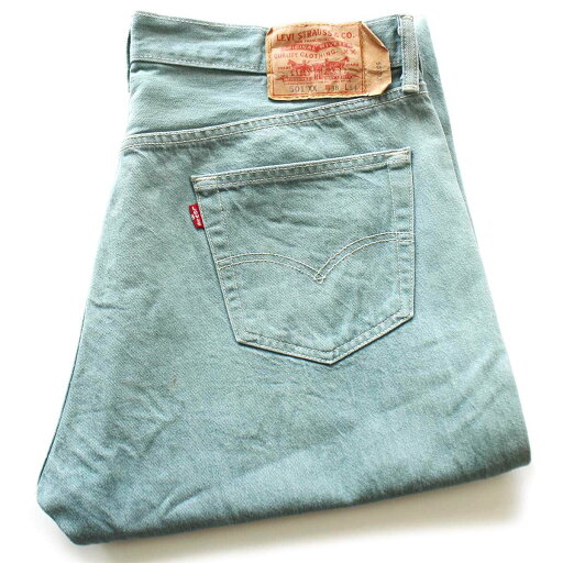 メキシコ製 Levi'sリーバイス 501 先染め カラーデニムパンツ 薄緑 w38★SDP3877【中古】 メキシコ製 Levi'sリーバイス 501 先染め カラーデニムパンツ 薄緑 w38★SDP3877【中古】