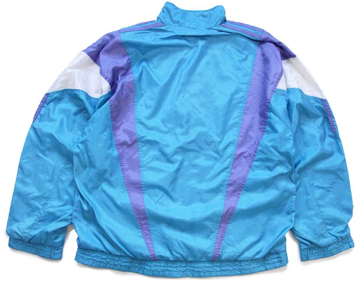 90s adidasアディダス トレフォイル ロゴ刺繍 マルチカラー 切り替え ナイロンジャケット M【中古】