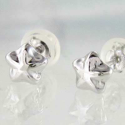 両耳 ピアス スター ジュエリー レディース ゴールドk18 5mm キャッチ付 (ホワイト イエロー ピンク)