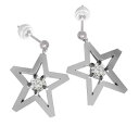 両耳 ピアス スター ジュエリー レディース 天然ダイヤモンド 約4.2mm Pt900 キャッチ付き 大サイズ