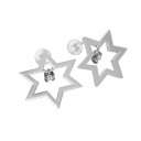 ペアピアス 六芒星 レディース メンズ 天然ダイヤモンド k18ゴールド 約0.14ct キャッチ付き 大サイズ (ホワイト イエロー ピンク)