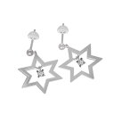 ペア ピアス ヘキサグラム レディース メンズ 天然ダイヤモンド k18ゴールド 約0.14ct キャッチ付き 大サイズ (ホワイト イエロー ピンク)