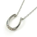ペンダント 馬蹄 レディース メンズ 4月誕生石 天然ダイヤモンド 18kゴールド 約0.01ct (ホワイト イエロー ピンク)