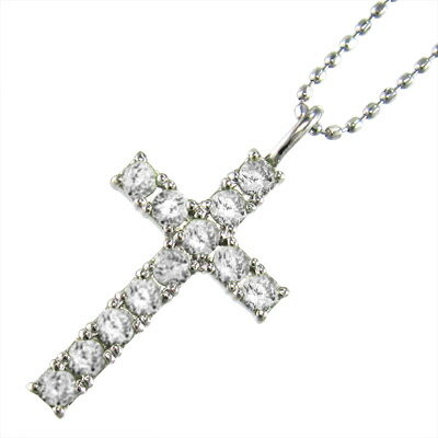 ペンダント クロス レディース メンズ 4月誕生石 天然ダイヤモンド プラチナ900 約0.35ct