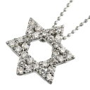 ペンダント ネックレス 六芒星 スター ヘッド レディース メンズ 4月誕生石 天然ダイヤモンド k18ゴールド 約0.42ct (ホワイト イエロー ピンク)