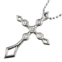 ジュエリー ペンダント クロス ヘッド レディース メンズ 4月誕生石 天然ダイヤモンド 18金ゴールド 約0.07ct (ホワイト イエロー ピンク)