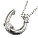ペンダント ネックレス 幸運 馬蹄 レディース メンズ 4月誕生石 天然ダイヤモンド プラチナ900 約0.08ct