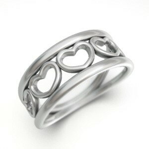 指輪 オープン ハート レディース メンズ ゴールドk10 (ホワイト イエロー ピンク)