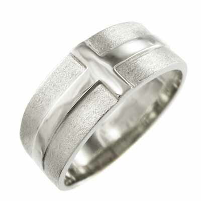 平打ちの・指輪・クロス・デザイン・レディース・メンズ・白金（プラチナ）900